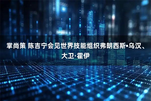 掌尚策 陈吉宁会见世界技能组织弗朗西斯•乌汉、大卫·霍伊